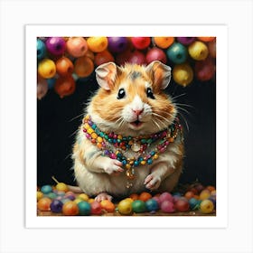 Hamster With Beads 1 Art Print