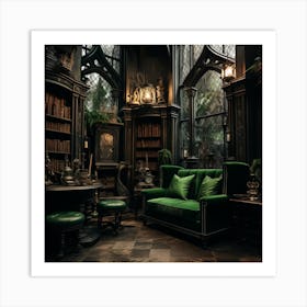 Gothic Library 1 Art Print