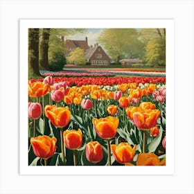 Tulips In The Garden 18 Art Print