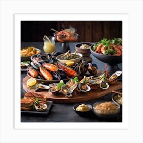 Seafood Buffet Art Print