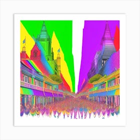 Rainbow City 2 Art Print