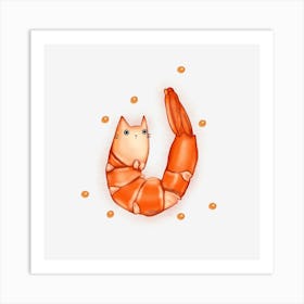 Shrimp Cat Art Print