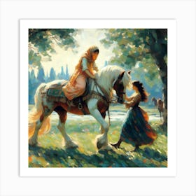 Girl And A Horse 5 Art Print