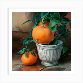 Oranges In A Pot Art Print