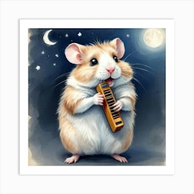 Hamster Playing Piano Art Print