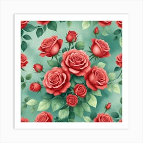 Roses Wallpaper 3 Art Print