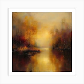 Sunset On The River 1 Art Print