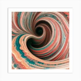 Close-up of colorful wave of tangled paint abstract art 31 Art Print