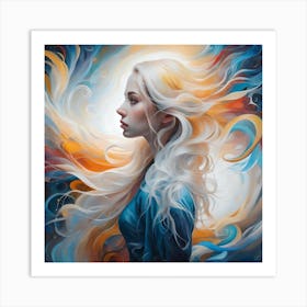 Girl With White Hair 1 Art Print