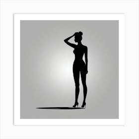 Silhouette Of A Woman modern art 2 Art Print