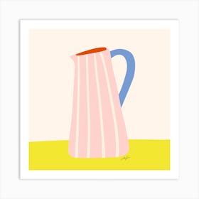 Pink Milk Jug Square Art Print