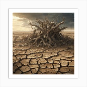 Dead Tree In The Desert Art Print