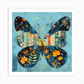 Butterfly With Books 1 Art Print