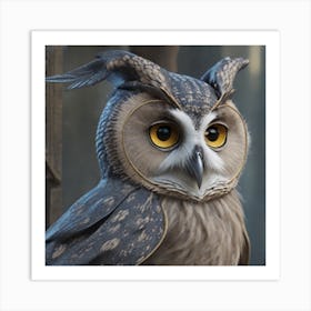 Owl with attractive colors Art Print