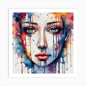 Watercolor Of A Woman 7 Art Print