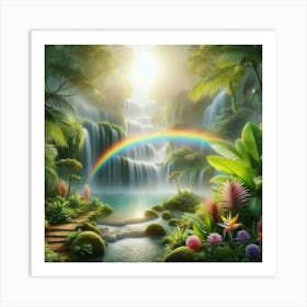 Rainbow In The Jungle Art Print