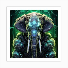 Cyborg Elephant Art Print