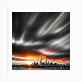 Sunset Over Auckland 2 Art Print