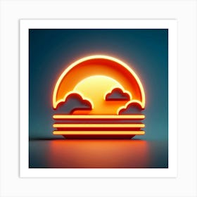 Sunset With Clouds Art Print