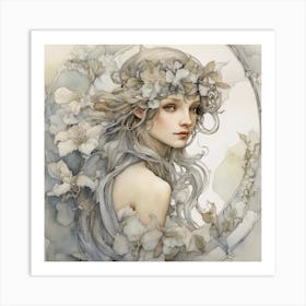 Silver fairy Art Print