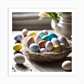 Easter Eggs In A Nest 2 Art Print