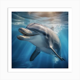 Dolphin In The Water 1 Art Print