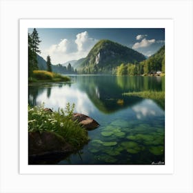 Lake In The Mountains 2 Art Print