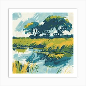 A Pantanal In Brazil Expressive Strokes Illustra 1720366794 2 Art Print