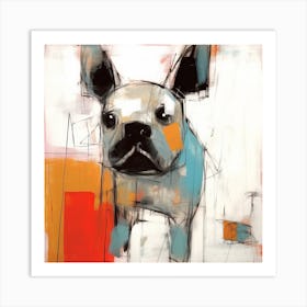 Conceptual Abstract Color Block Dog Portrait 48 Art Print