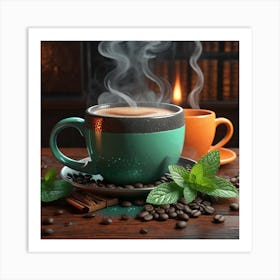 Coffee And Mint 1 Art Print