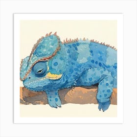 Blue Chameleon Art Print