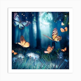 Butterflies In The Forest 2 Art Print