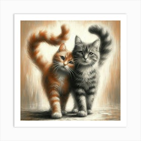 Two Cats In Love Art Print