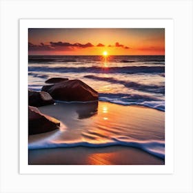 Sunset At The Beach 182 Art Print