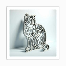 Cat 3d Print Art Print