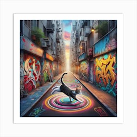 Cat In The City Art Print