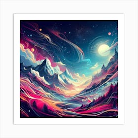 Psychedelic Landscape Art Print