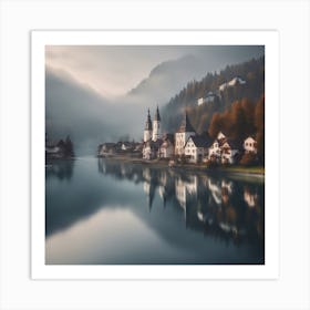 Village In The Mountains Art Print