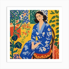 Woman In Blue 3 Art Print