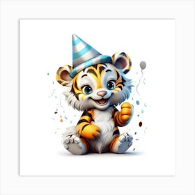 Birthday Tiger Art Print