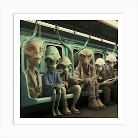 Alien Subway 2 1 Art Print