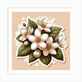 White flowers 8 Art Print