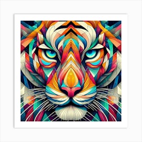 Tiger Face Mosaic Art Art Print