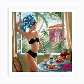 Sexy Woman In Bikini Art Print