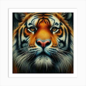 Tiger Head in oil paint 1 Art Print