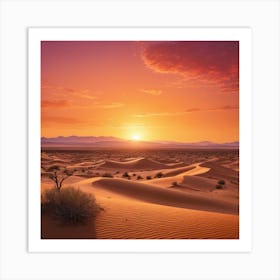 Sunset In The Desert 1 Art Print