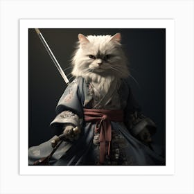 Samurai Cat 2 Art Print