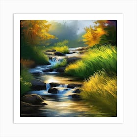 Stream In Autumn 1 Art Print