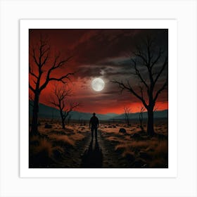 Full Moon In The Desert Art Print