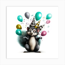 Birthday Squirrel 1 Art Print